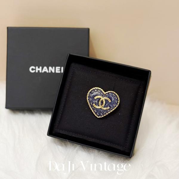 大吉中古/Chanel香奈儿丹宁爱心胸针