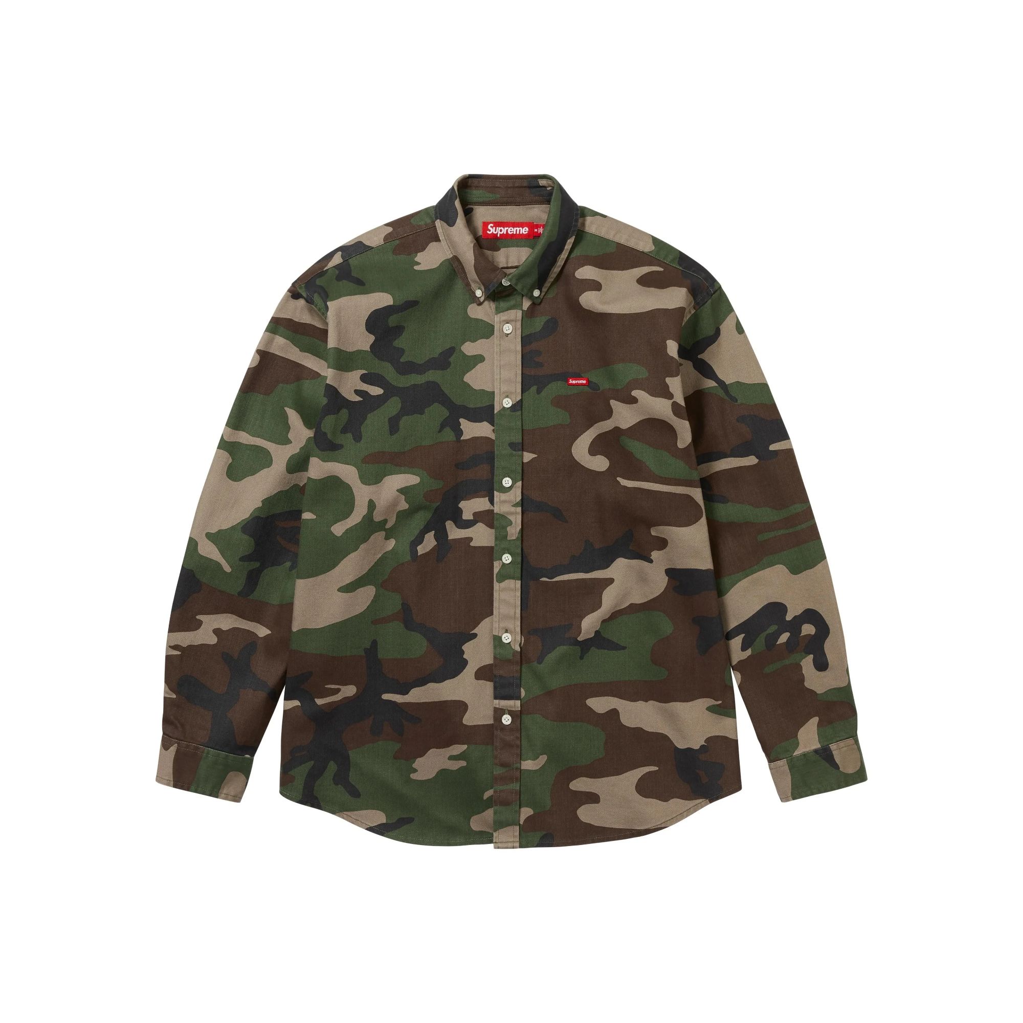 Supreme FW25 Small Box Denim Shirt 徽标贴片logo长袖衬衫