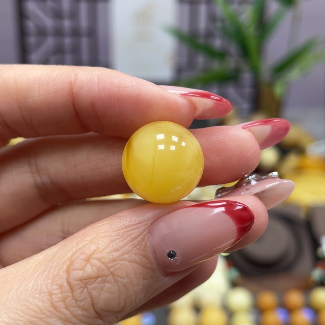 琥珀裸石未镶嵌15.0mm圆珠