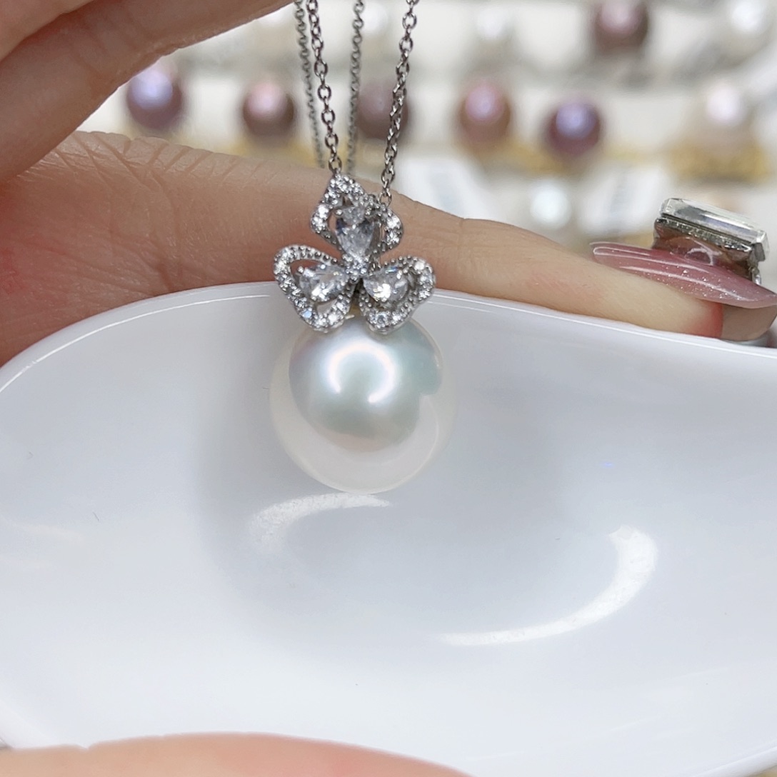 淡水珍珠颈饰银S925镶嵌