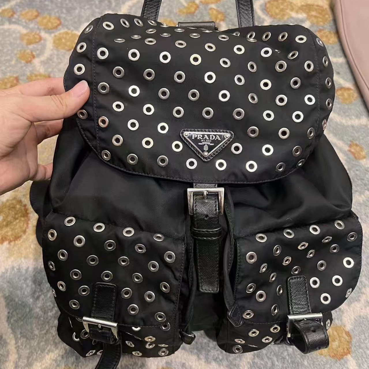 95新 Prada/普拉达 【冰】秀款双肩包