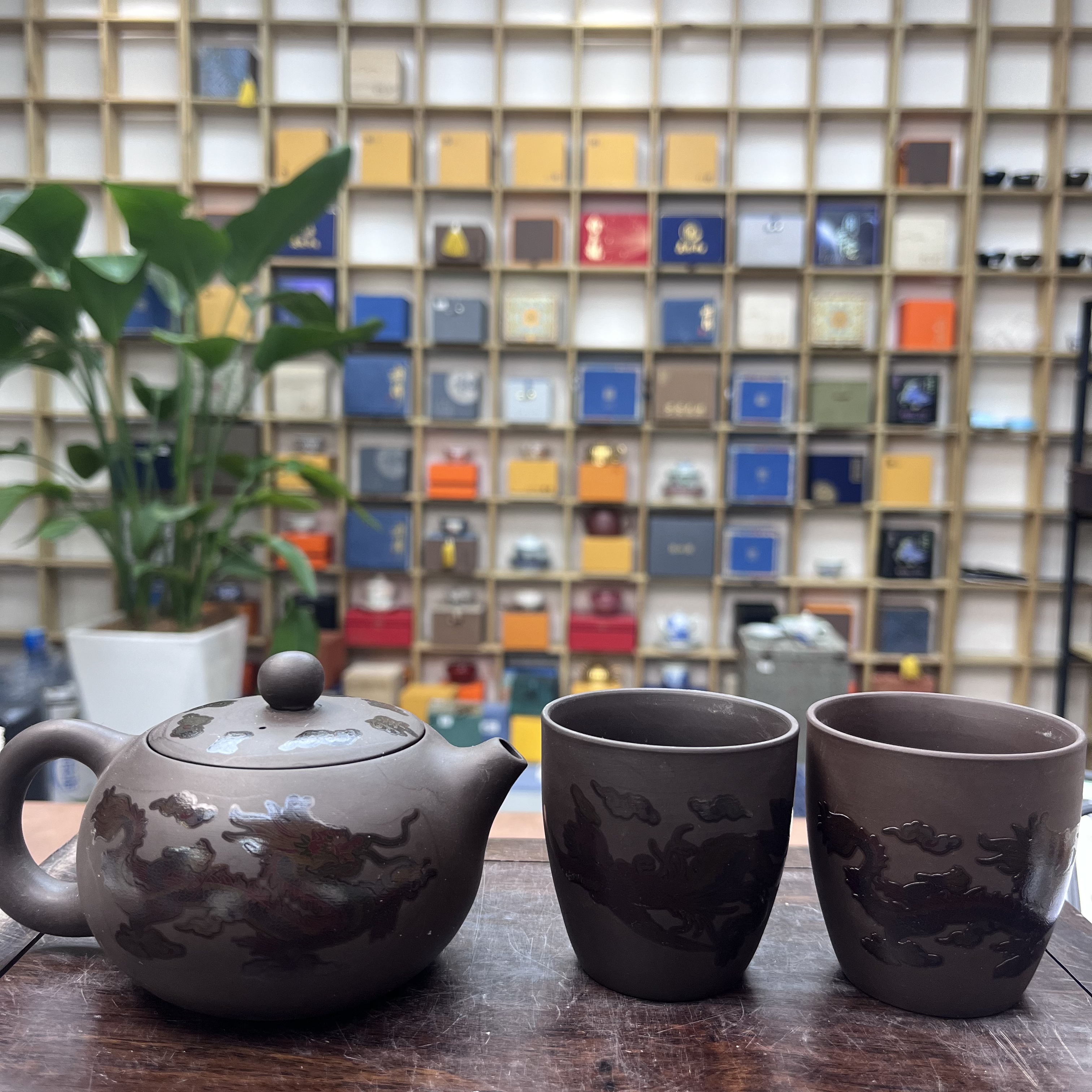 变色紫砂黑龙一壶两杯-ZHZ140（众）