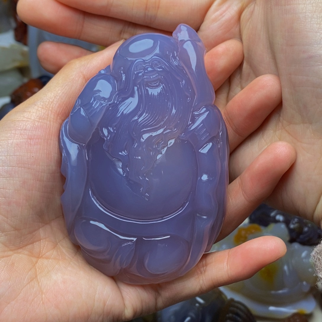 玛瑙/玉髓手把件未镶嵌顺**然