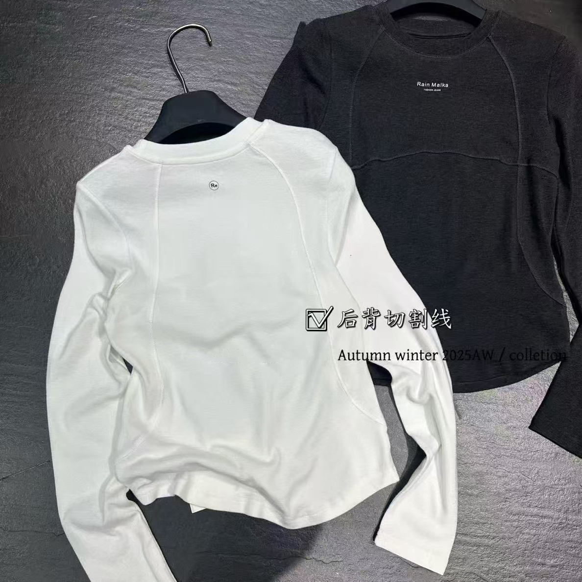 极简结构正肩显瘦T恤.舒适弹力打底