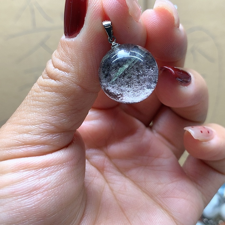 水晶水晶吊坠银S925镶嵌