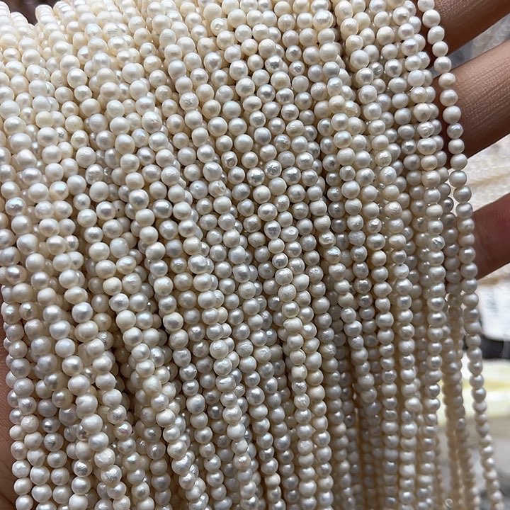 未镶嵌玛瑙/玉髓珠宝半成品一条3mm左右哑光珍珠