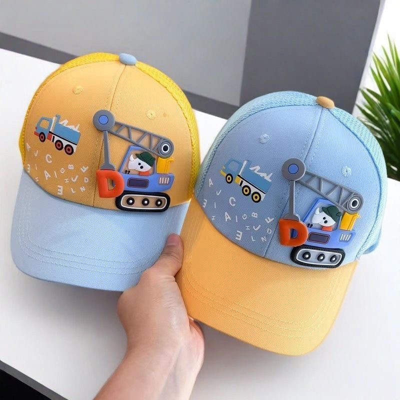 儿童帽子夏季网遮阳帽宝宝遮阳防晒卡通男女童吊机鸭舌帽棒球帽酷