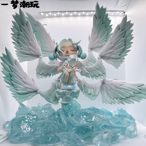 泡泡玛特sp改娃青晴六翼天使摆件