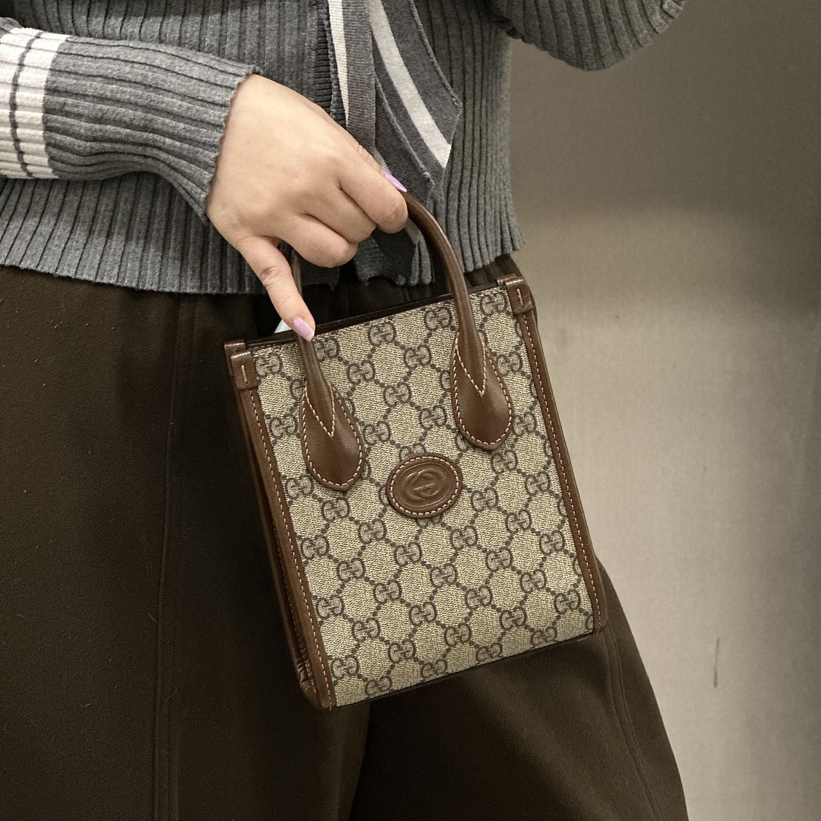 95新 GUCCI/古驰 老花mini琴谱包