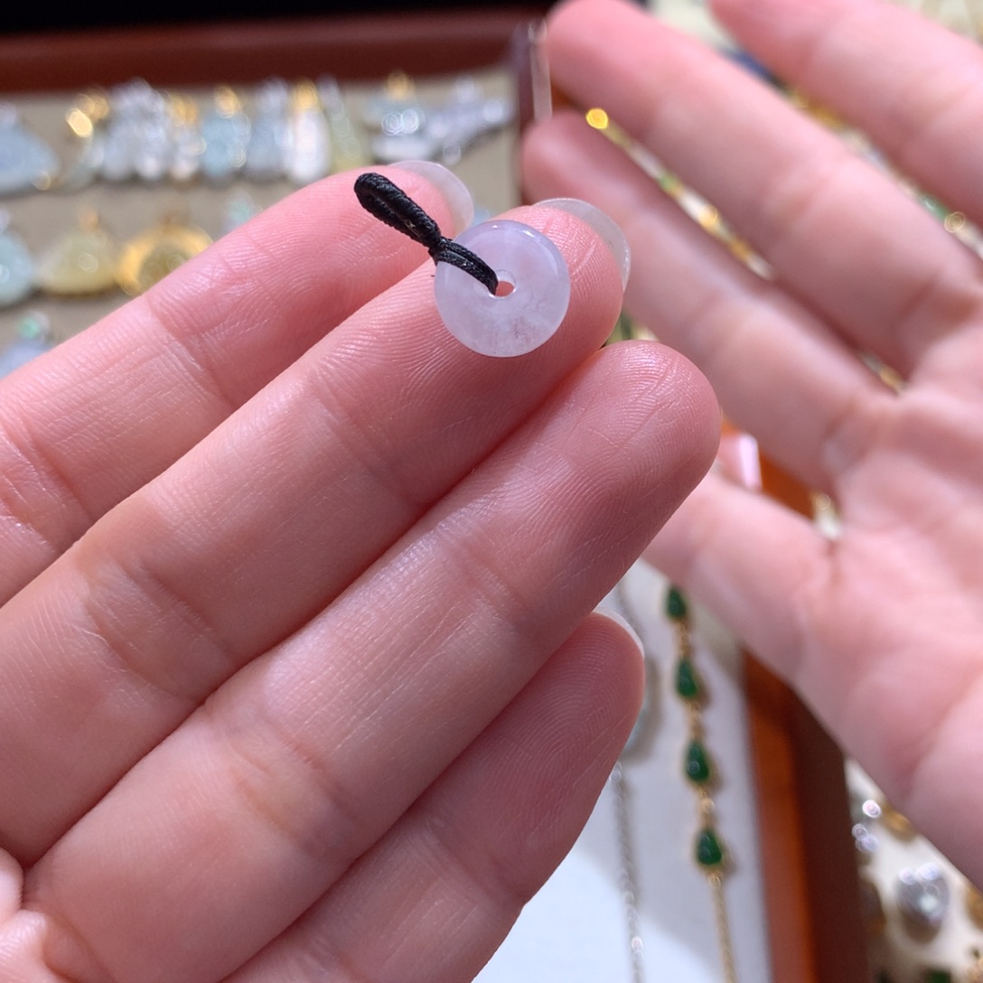 ✧***.翡翠18K金镶嵌颈饰 分单链接