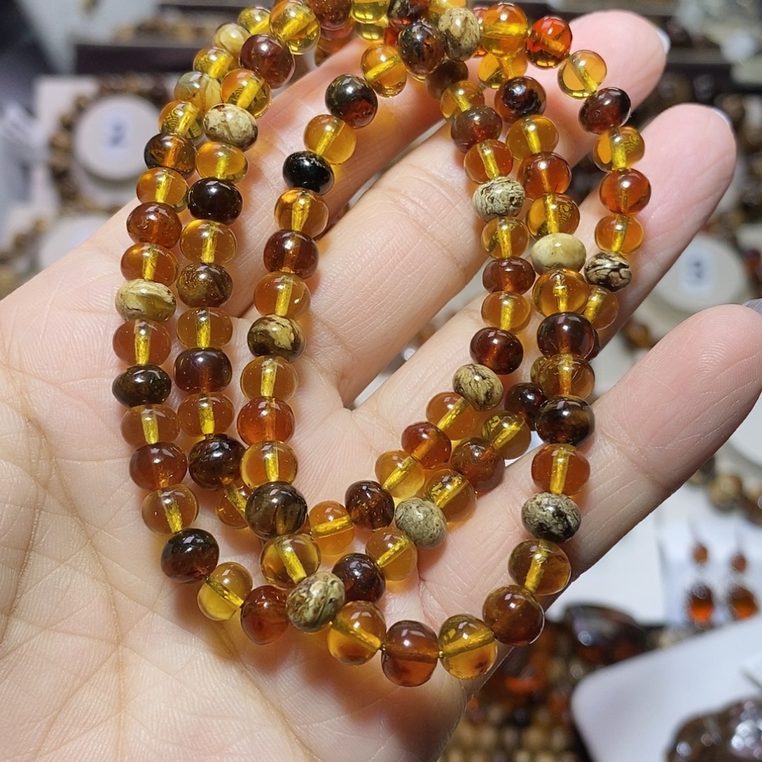 琥珀未镶嵌裸石精品多宝6m