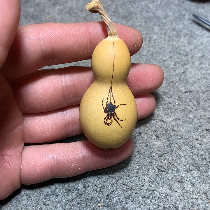 木知足常乐烙画葫芦