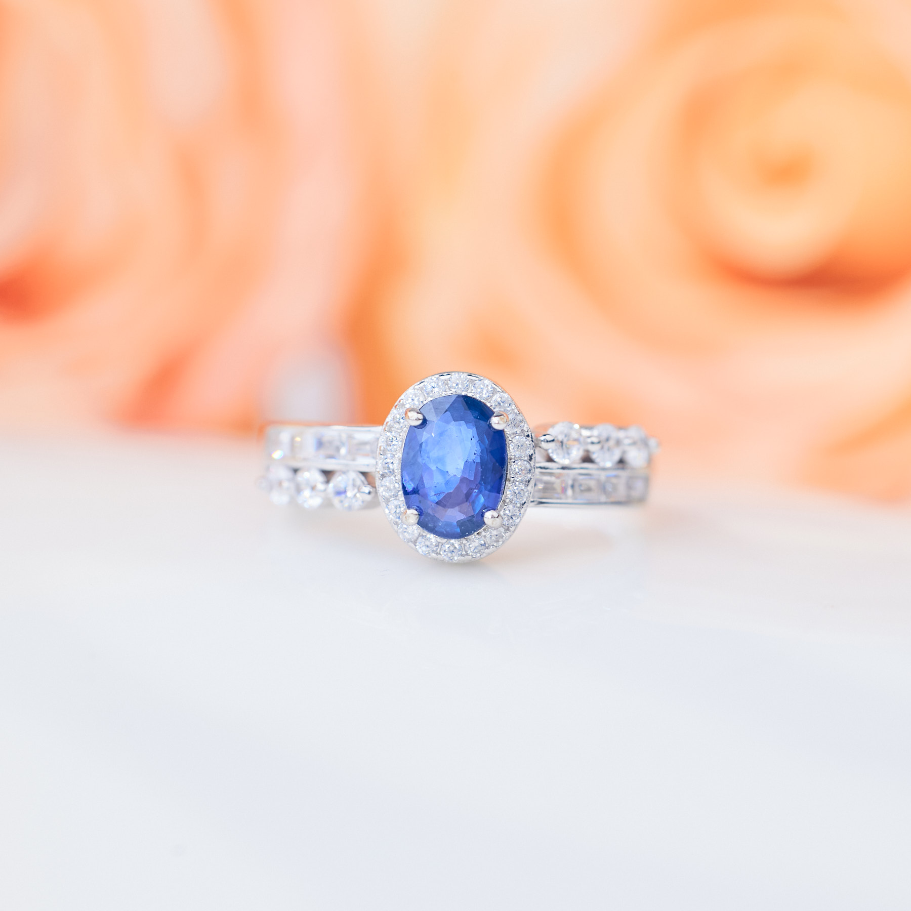 【歪歪】蓝宝石戒指*S925镶嵌W0535