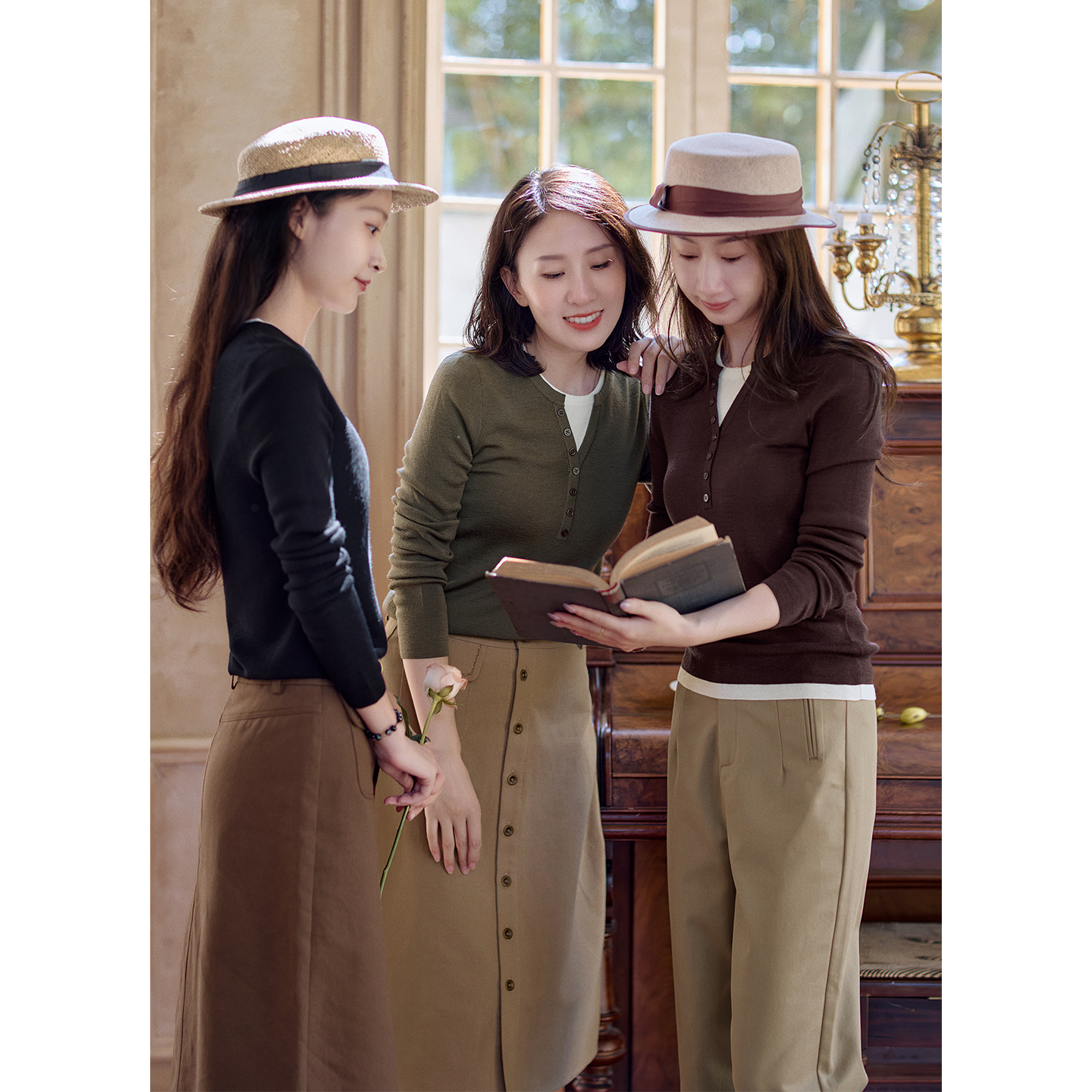 红念纯羊毛针织衫上衣女秋季2025年新款女装气质修身洋气软糯毛衣