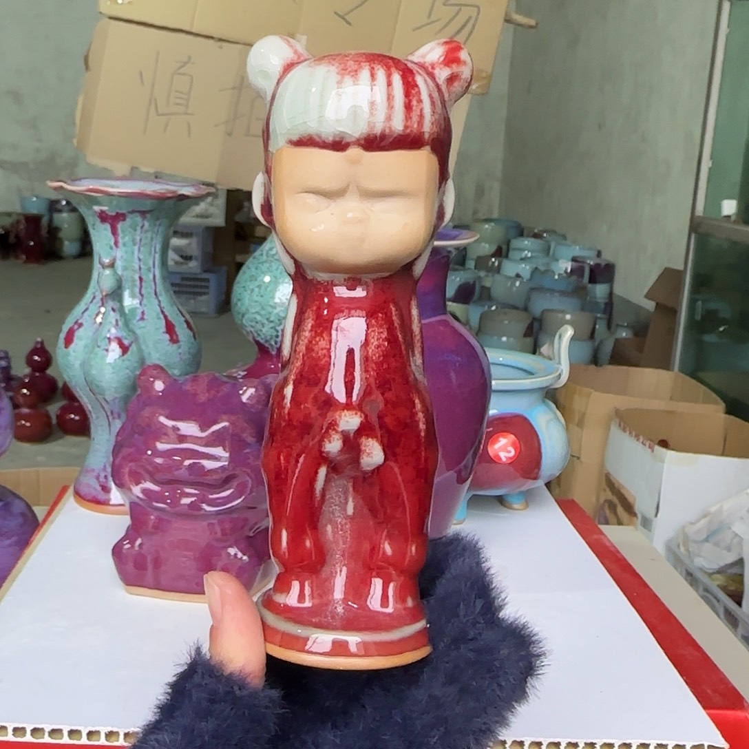 陶摆件郑家钧瓷摆件微瑕