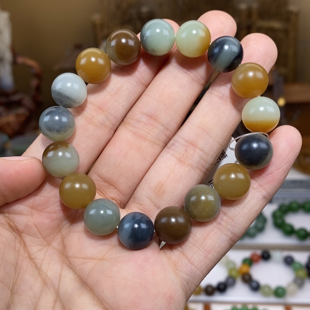 和田玉手串未镶嵌卡12