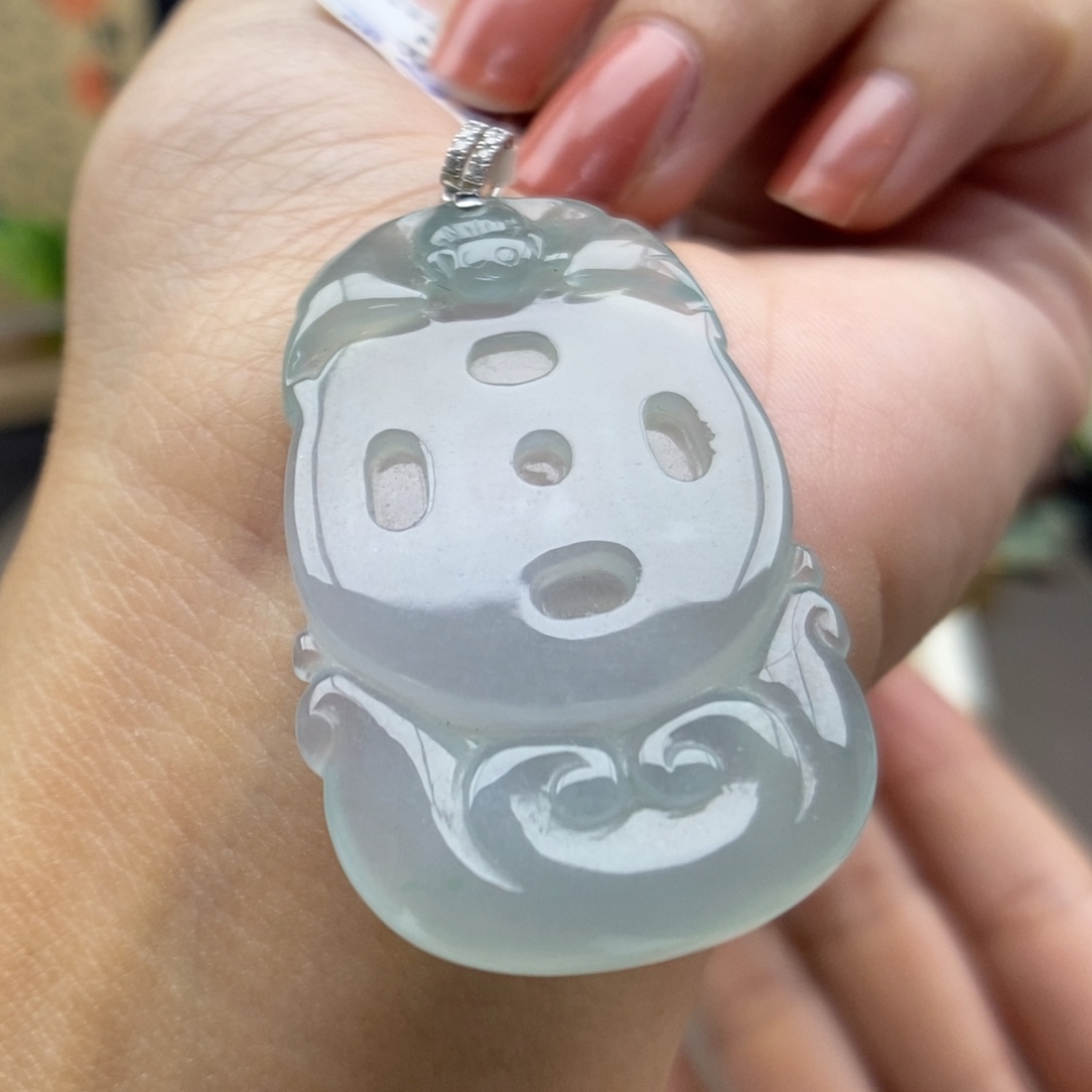 翡翠18K金镶嵌颈饰吊坠38