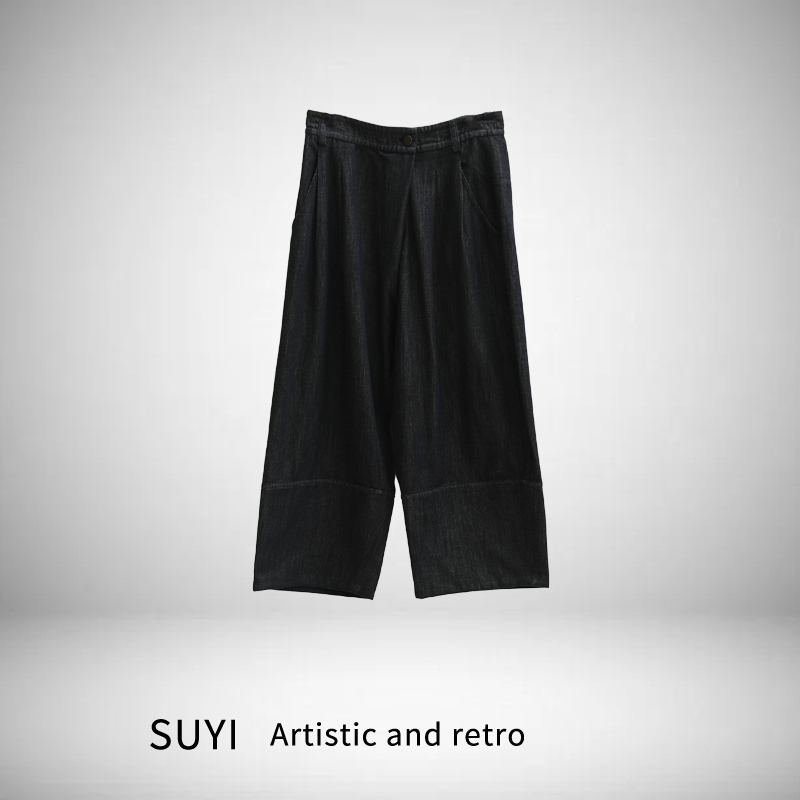 【SUYI原创高定】新款拼接八分裤