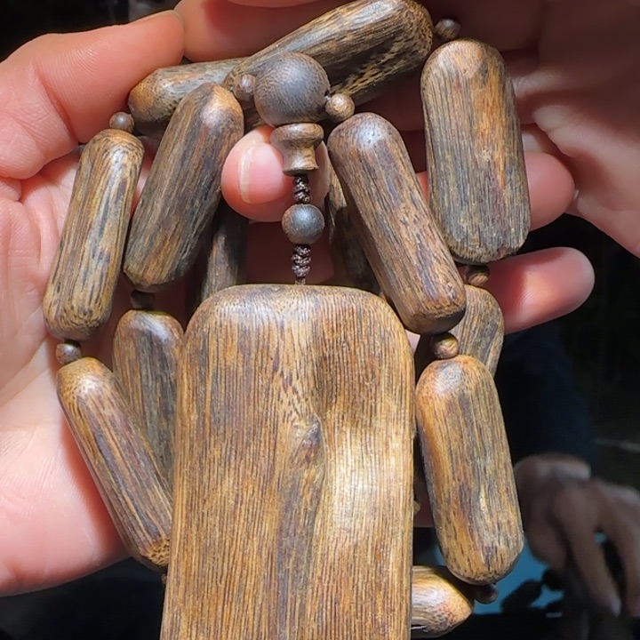 沉香手串油叶子链子79克