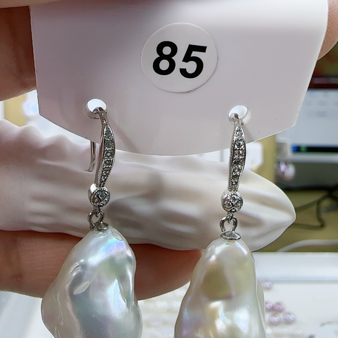 淡水珍珠耳坠（特价有瑕)银S925镶嵌