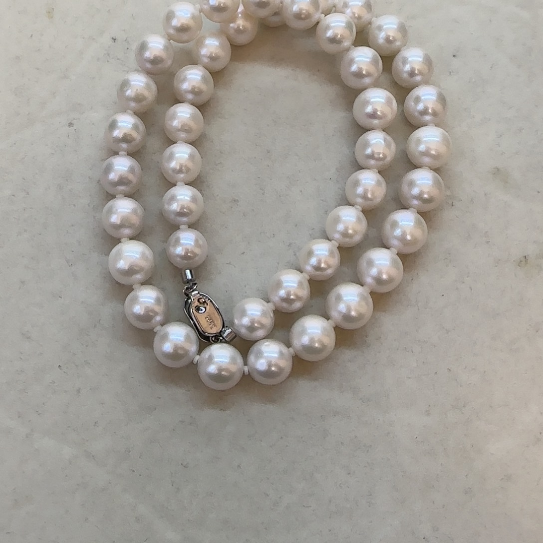 淡水珍珠项链银S925镶嵌