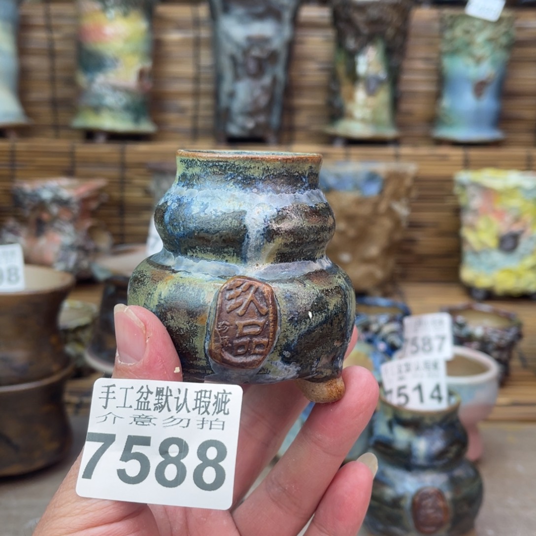 手工花盆默认瑕疵完美者勿拍