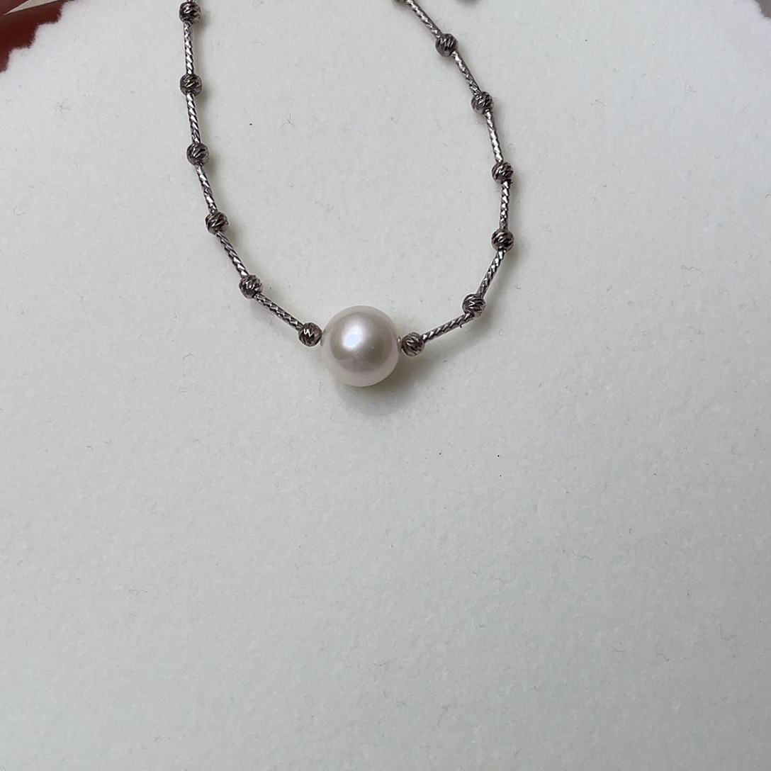 淡水珍珠银S925镶嵌手绳