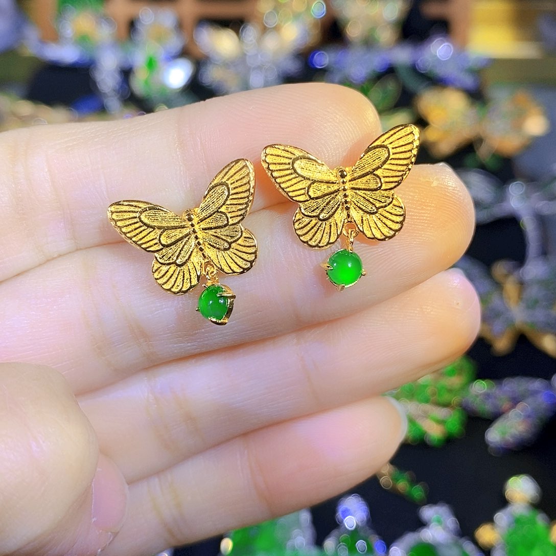 吊坠(不含链)银S925镶嵌翡翠