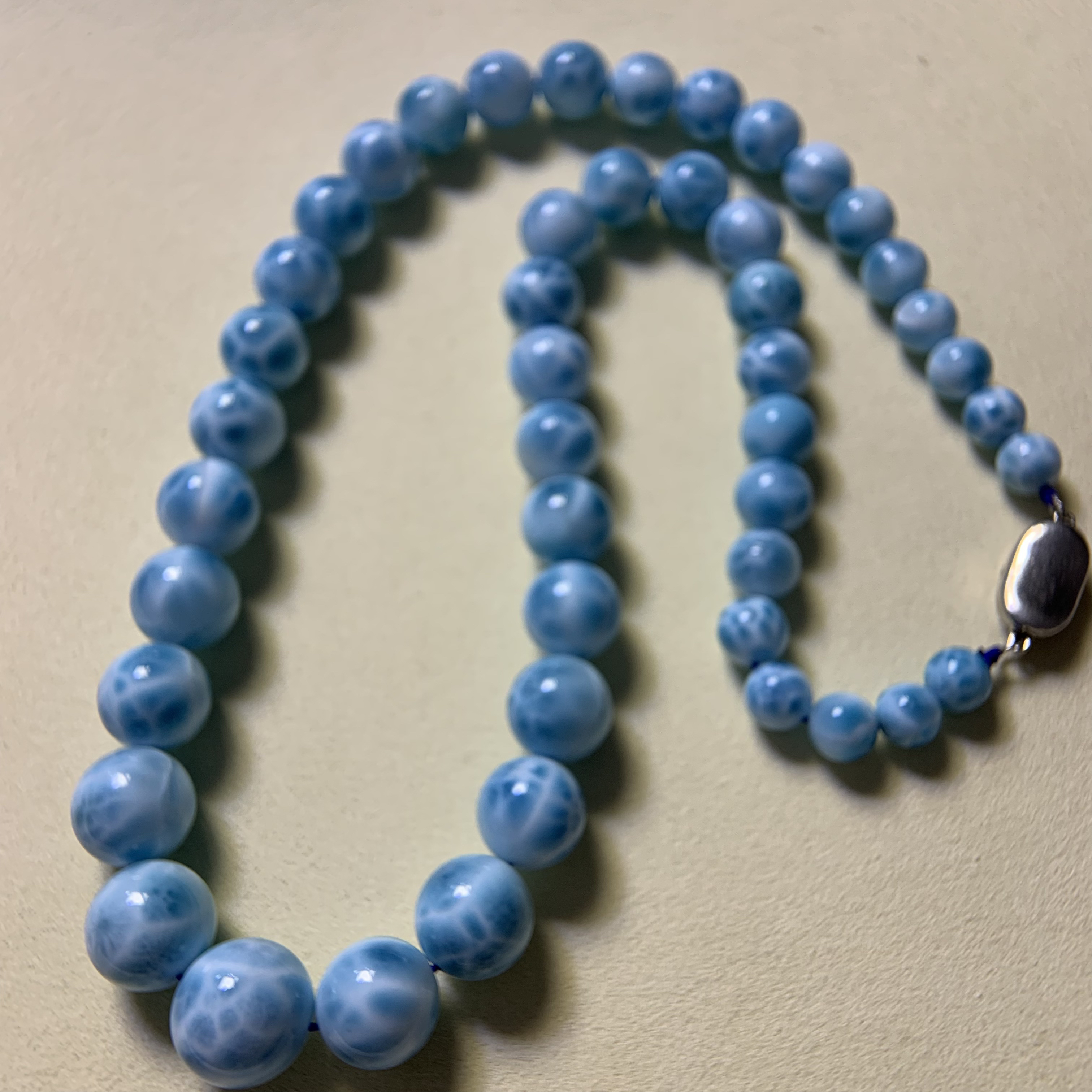 海纹石圆珠项链简约气质百搭款塔链项链女神节礼物