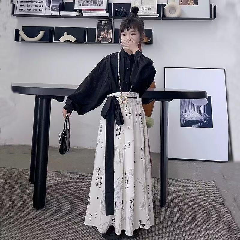 女童马面裙2025新款儿童古装中国风大童春季亲子装新中式