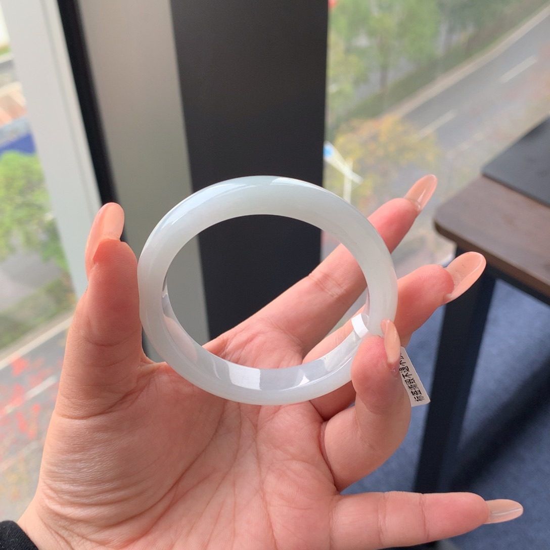 翡翠手镯未镶嵌6 52白月光正圈