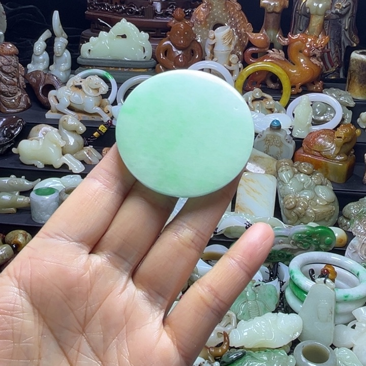 青***木白玉菩提吊坠圆5.2