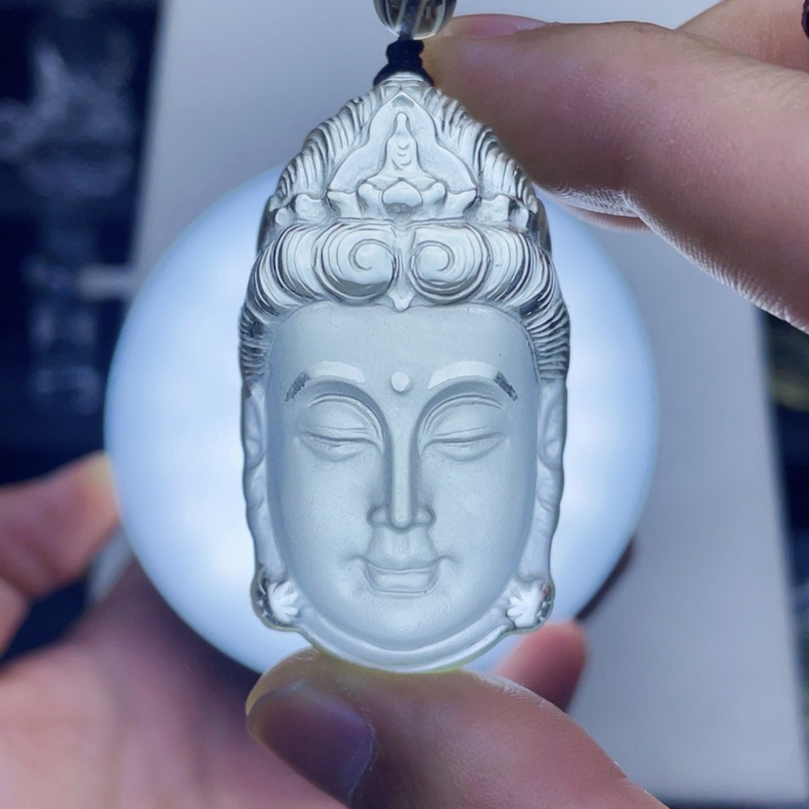 【闪购商品】水晶颈饰未镶嵌黄水晶精雕观音佛首吊坠