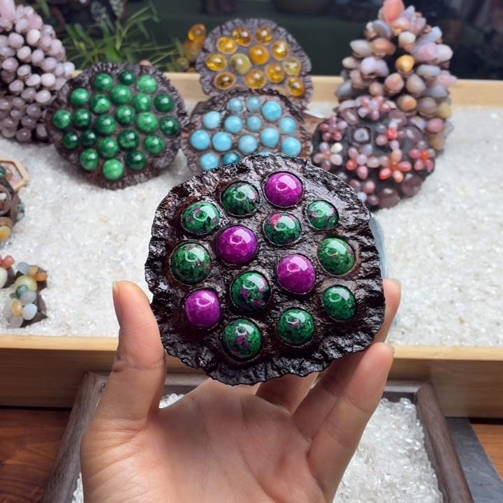 石材木石院子莲蓬摆件5