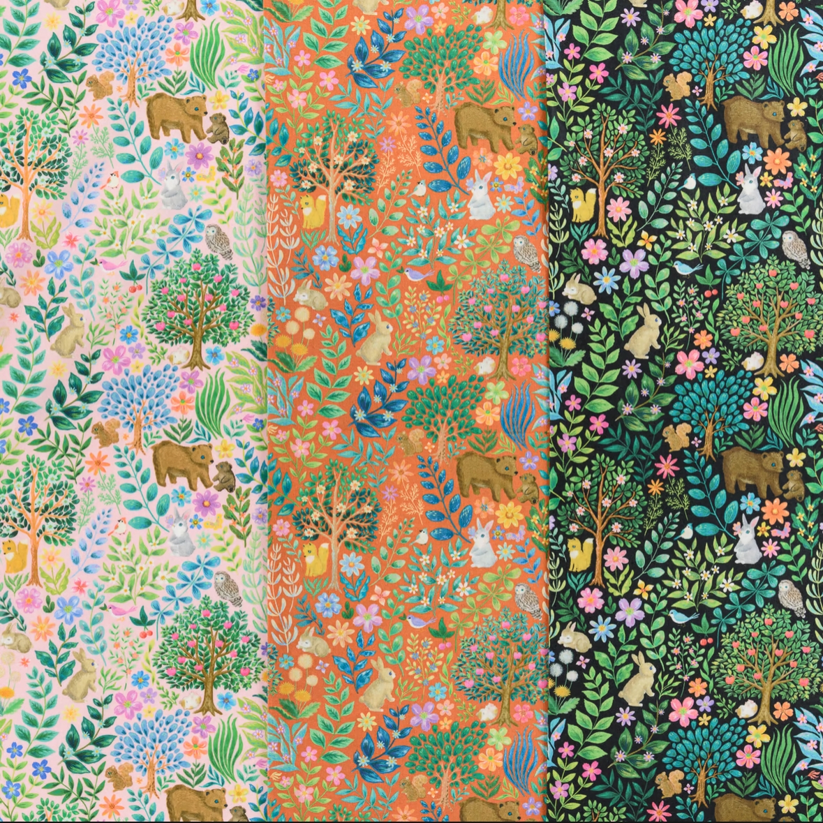 【国内现货】松浦 丛林小动物 60支高支棉面料手工服装包袋半米