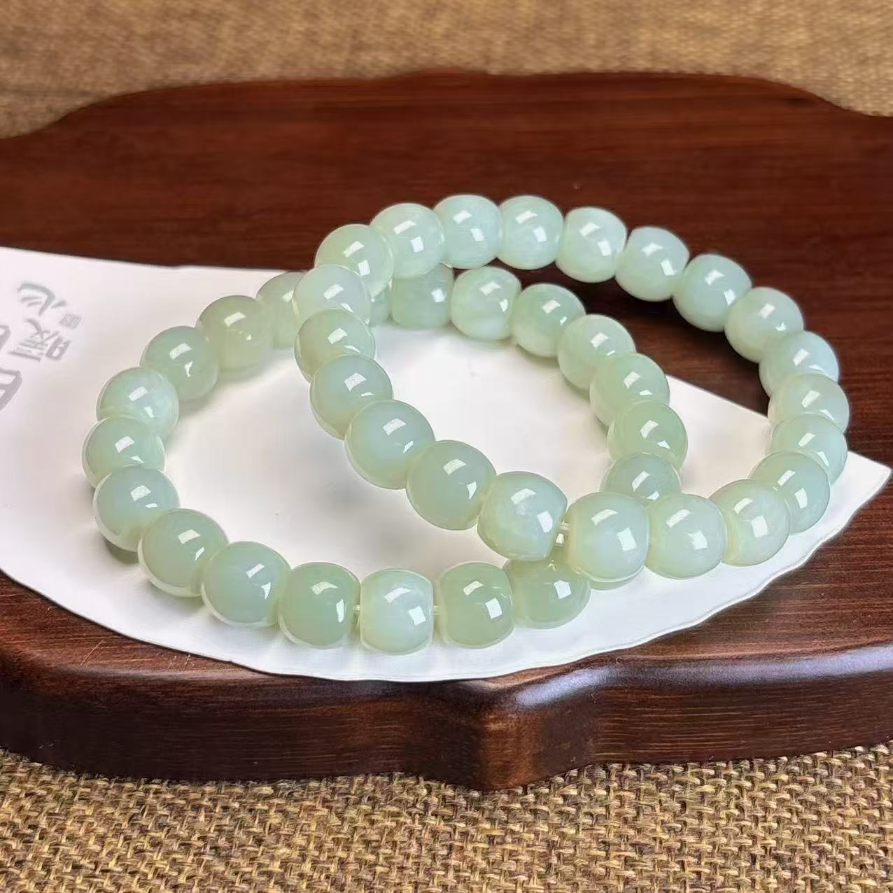 AA和田玉鸭蛋青手串 多样性发货拍一单发一个