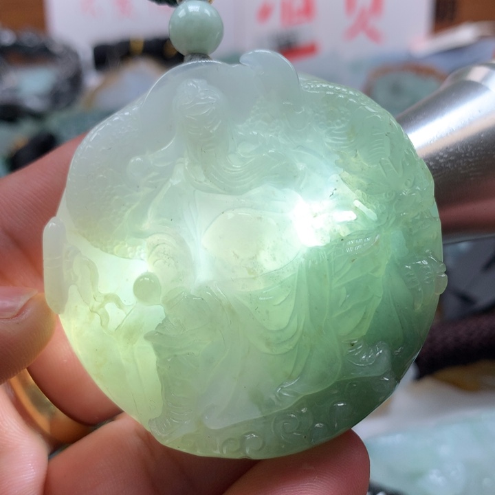 翡翠颈饰未镶嵌保真天然a货翡翠