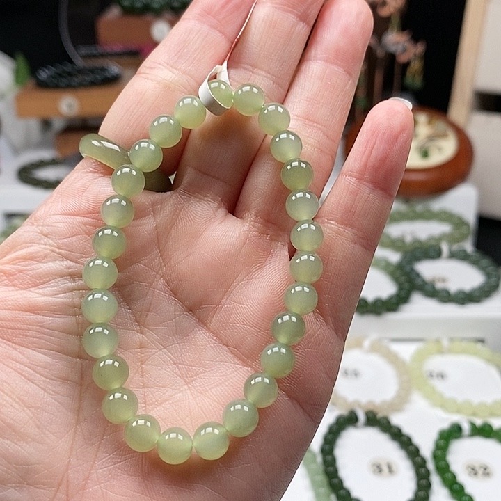 和田玉手串未镶嵌飞*儿7mm