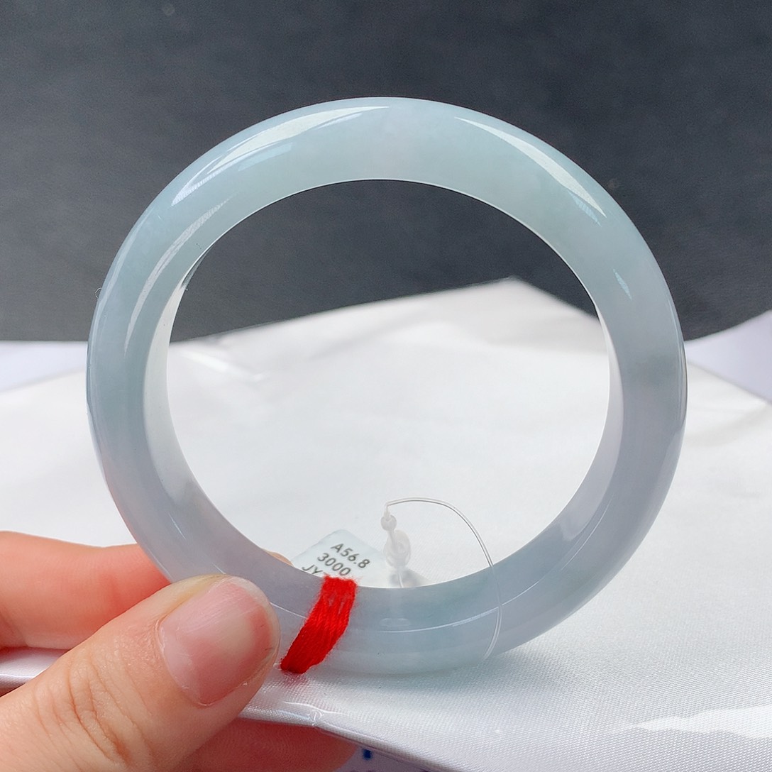 翡翠手镯足铂镶嵌116正56.8