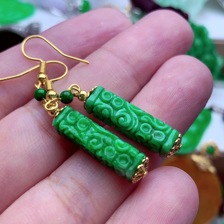 翡翠未镶嵌耳饰耳饰