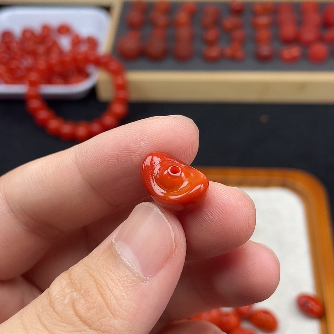 南红玛瑙9号瓦西火焰红卡11*16元宝未镶嵌