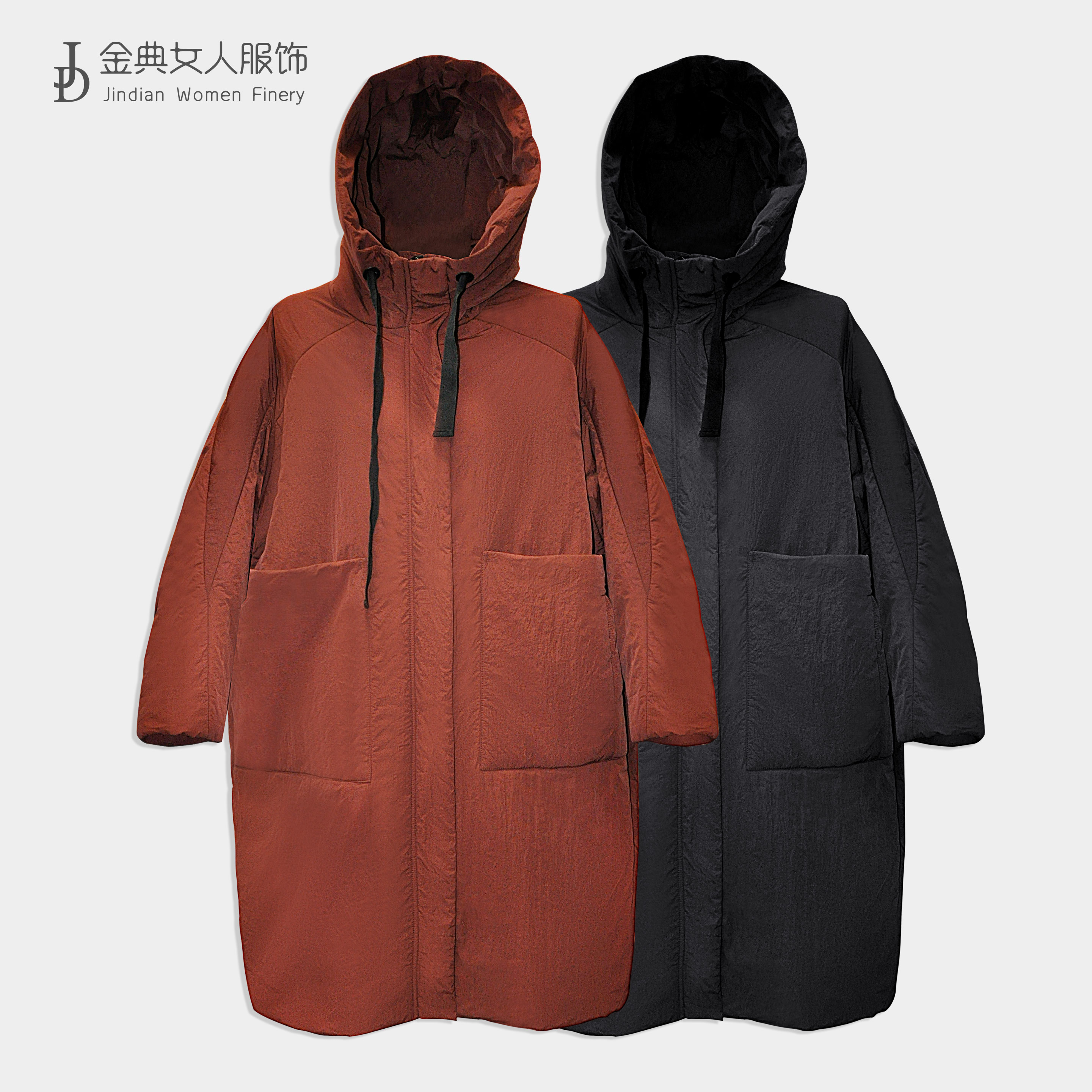 【金典原创女装】设计师款慵懒风连帽加厚羊毛绒棉服 保暖外套2499