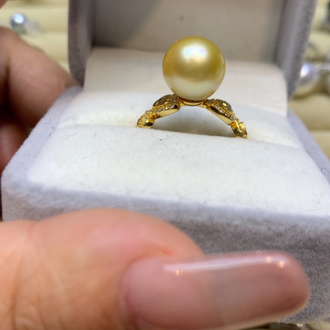 银S925镶嵌戒指海水珍珠