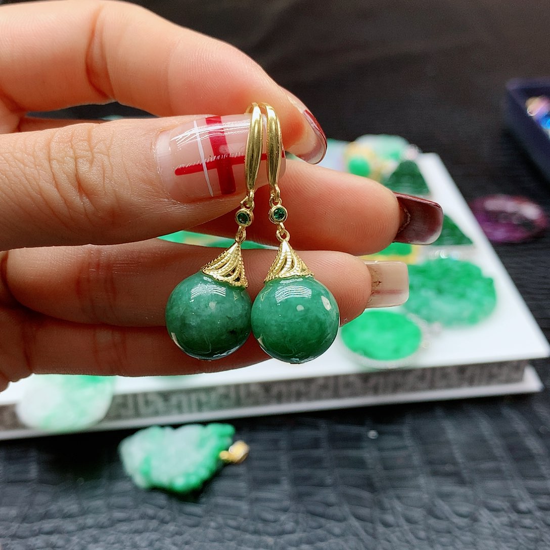 【闪购商品】翡翠耳饰银S925镶嵌，