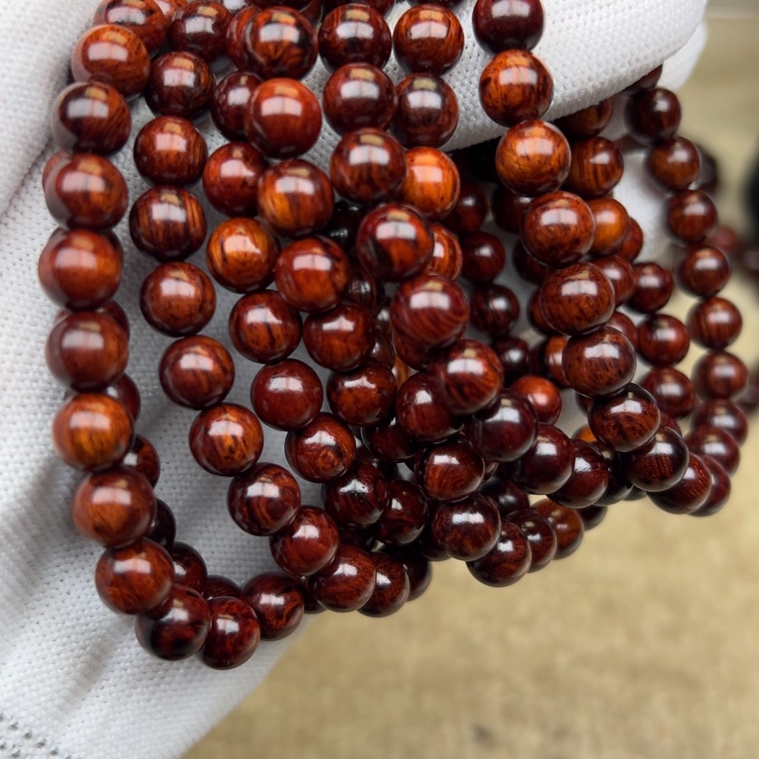 花梨木类手串/手链红降08圆珠满油单圈