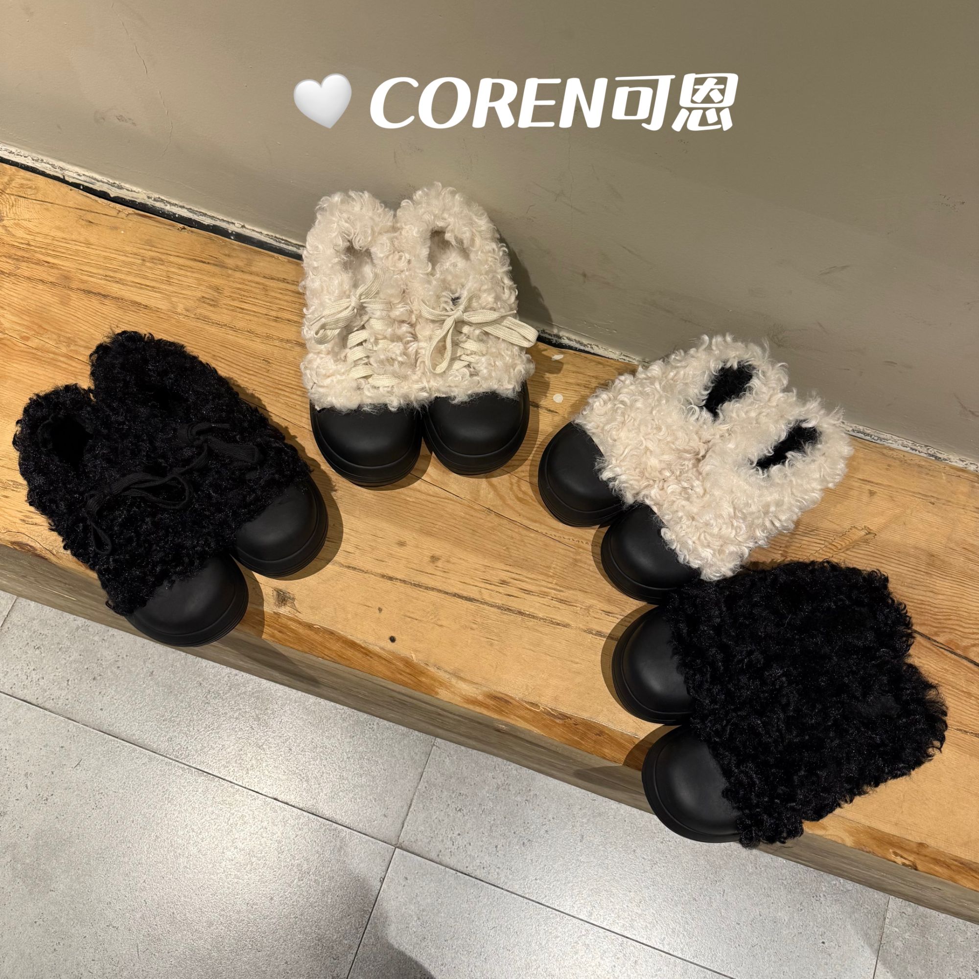 厚底小个子时尚通勤毛毛鞋女一脚蹬舒适百搭休闲棉鞋单鞋
