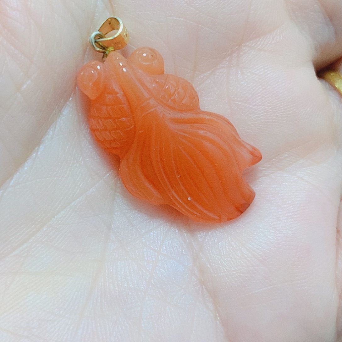 南红玛瑙银S925镶嵌吊坠(不含链)