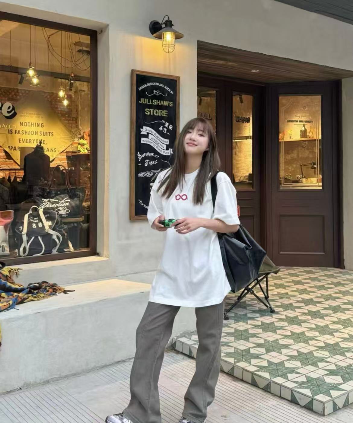 呆呆姐 B家断开字体印花基础圆领纯棉短袖T！热卖3000件 超级百搭