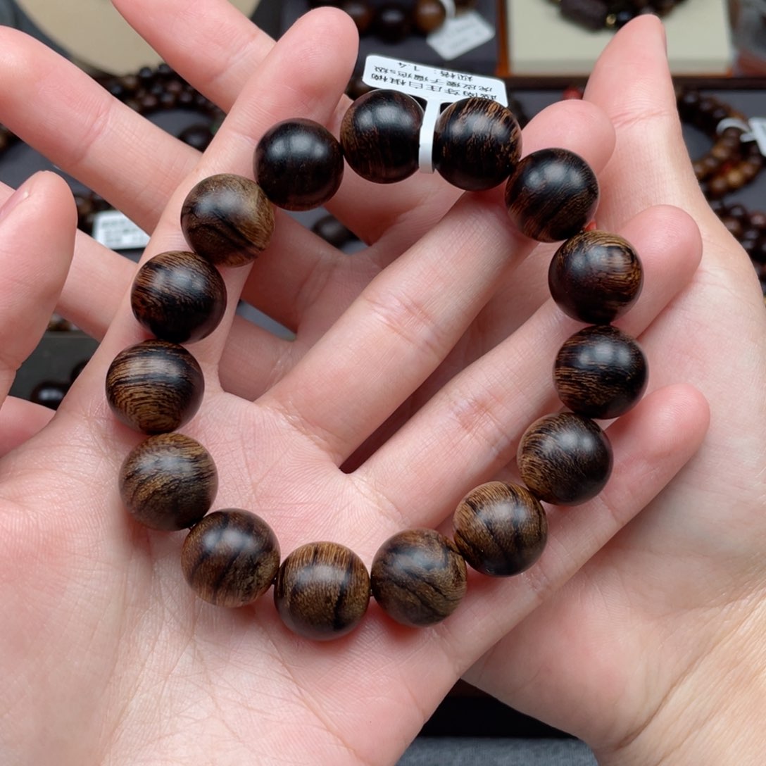 【闪购商品】沉香手串用****0越南芽庄白棋玉化虎斑瘿子瘤疤 1.5