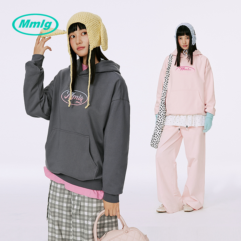 Mmlg重磅连帽卫衣男女2025秋冬新款420g渐变牙刷绣logo情侣FQA078